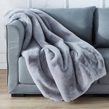 Luxury Chinchilla Faux Fur Throw Blanket